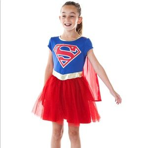 DC Comics Supergirl Costume Dress Kids Medium 8-10 With Cape Superhero Cosplay